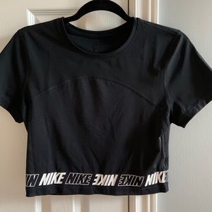 Nike Training Mesh Crop T-Shirt - Black